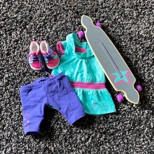 American Girl Skateboarding Set